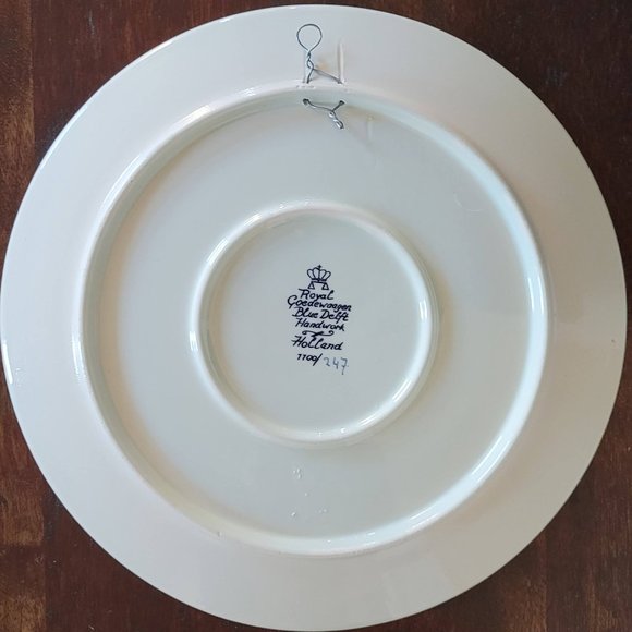 Blue and White Royal Goedewaagen Blue Delft Wall Plate - numbered 247 - Picture 4 of 5